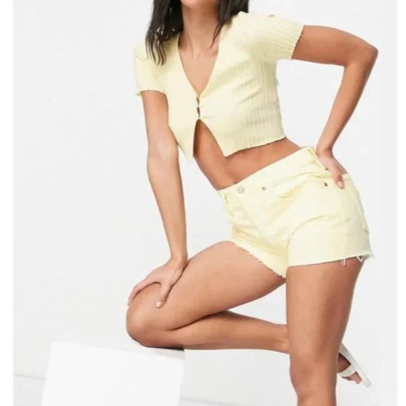 Levi's Pants - Levi's Women’s 501 Original High-Rise Jean Denim Shorts Yellow Tie-Dye Size 29